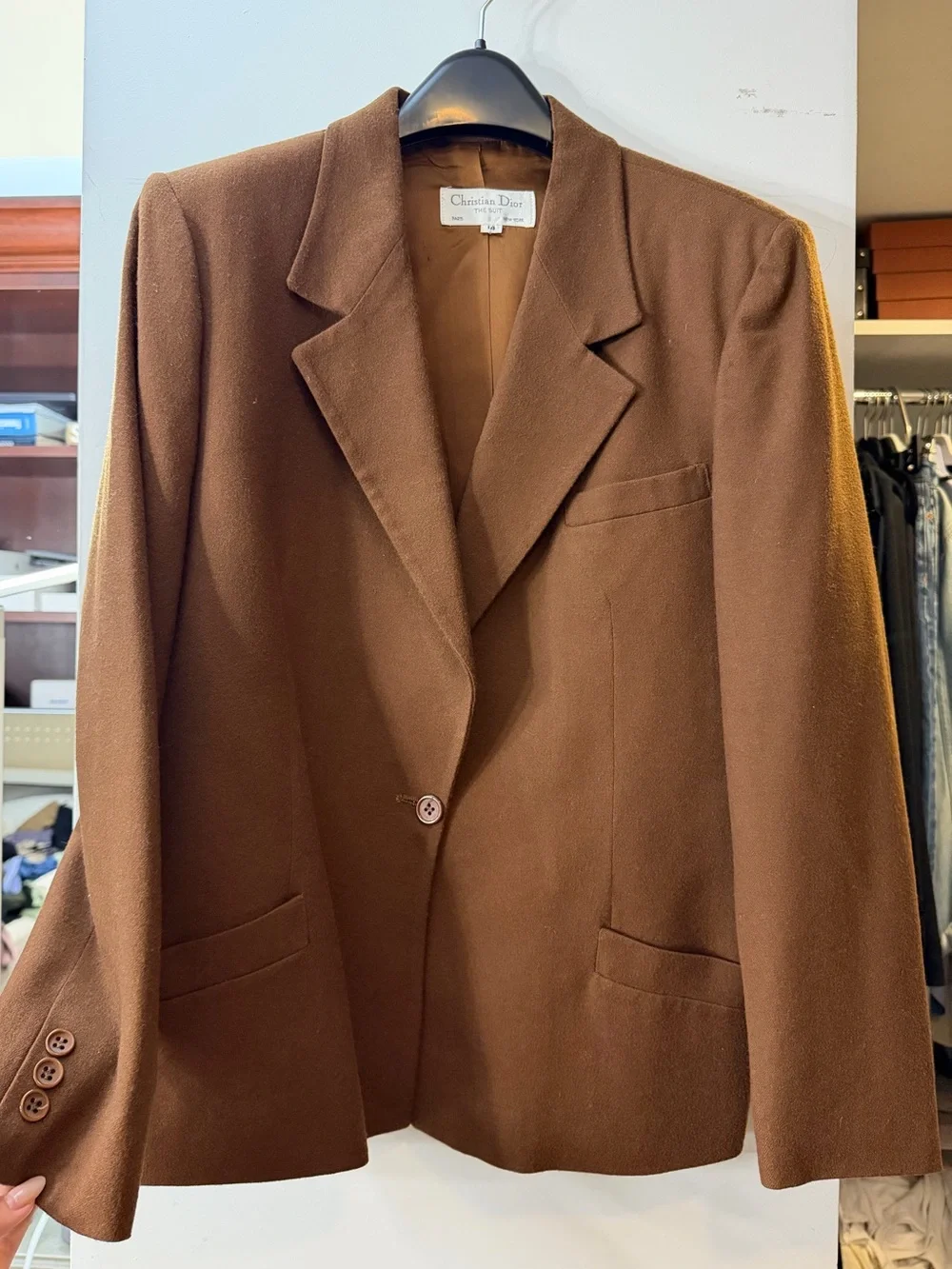 VINTAGE Dior Oversized Brown Wool Blazer